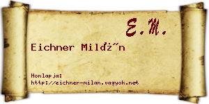 Eichner Milán névjegykártya